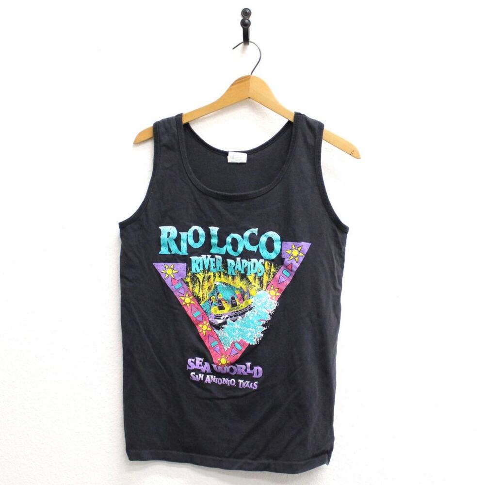 Vintage Rio Loco River Rapids Sea World San Antonio Tank Top Small